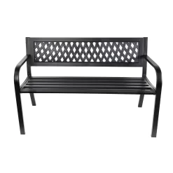 Black Steel Garden Bench