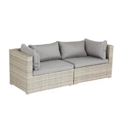 Cairo Grey Rattan Effect Garden Sofa Set -Garden Tool Store 14005786 1555022102946530