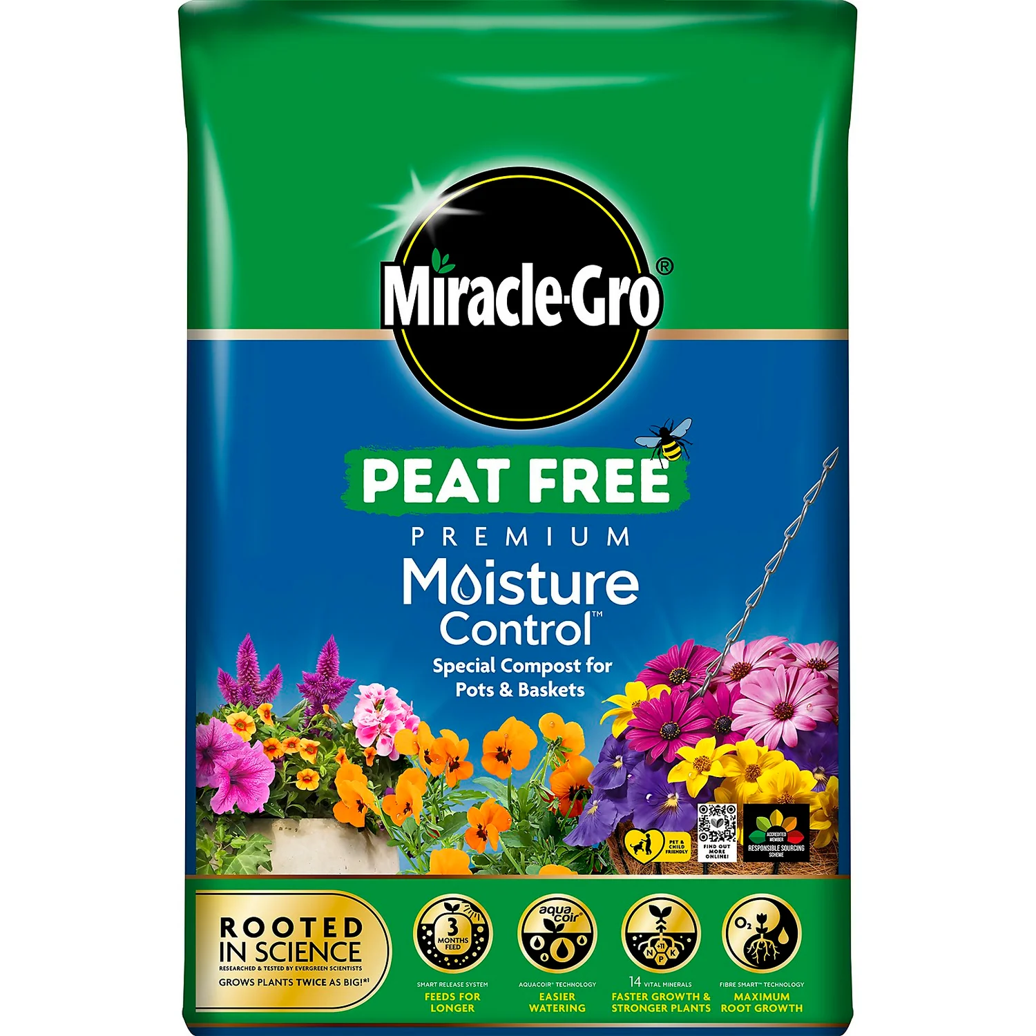 Miracle-Gro Peat Free Premium Moisture Control 40L 1 Miracle-Gro Peat Free Premium Moisture Control 40L
