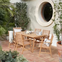 Miri 6 Seater Wooden Garden Dining Set -Garden Tool Store 14183988 1955022106791384