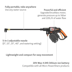 Worx Nitro Brushless Hydroshot Cordless Pressure Washer 10 Worx Nitro Brushless Hydroshot Cordless Pressure Washer -Garden Tool Store 14537894 6565044395731637