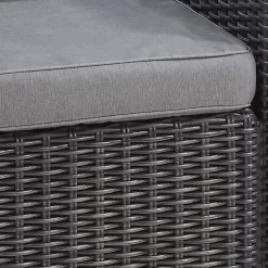 Keter California 2 Seater Outdoor Balcony Deluxe Garden Furniture Set - Graphite With Grey Cushions -Garden Tool Store 14539592 2095041802288703