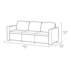 Keter California 5 Seater Outdoor Garden Furniture Sofa And Lounge Set - Graphite With Grey Cushions -Garden Tool Store 14539594 1725041802489655