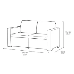 Keter California 5 Seater Outdoor Garden Furniture Lounge Set - Graphite With Grey Cushions -Garden Tool Store 14539595 1255047218348096